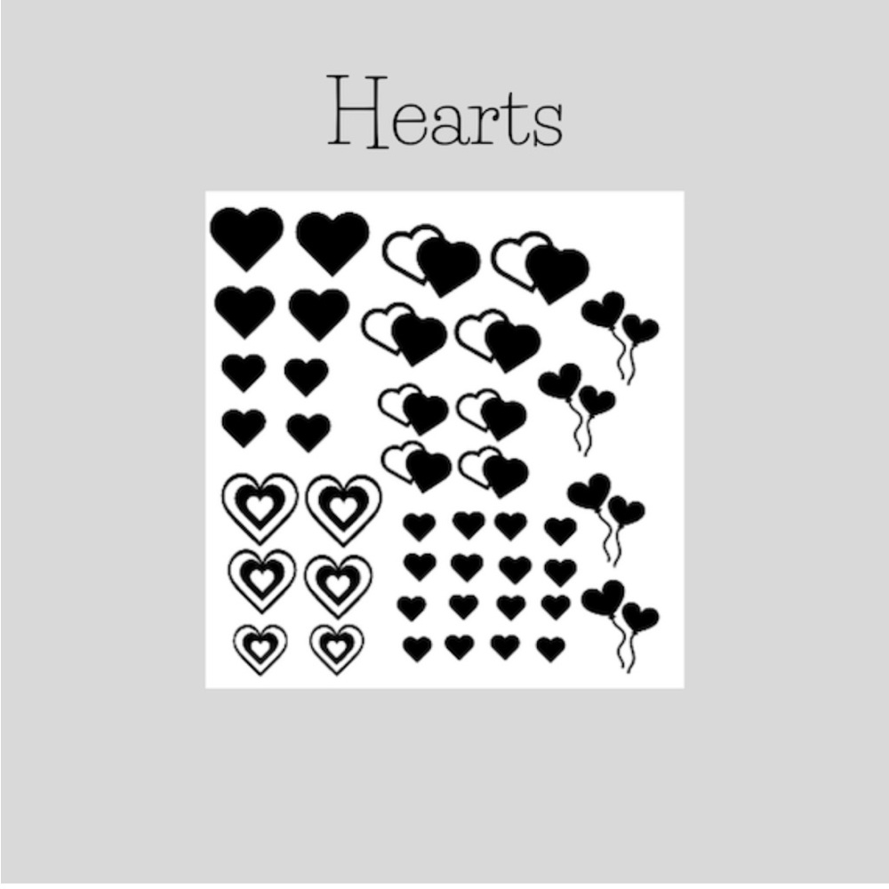 Hearts- Nail Stickers\Nail Decals \Art Sticker for DIY Finger, Toe nail art